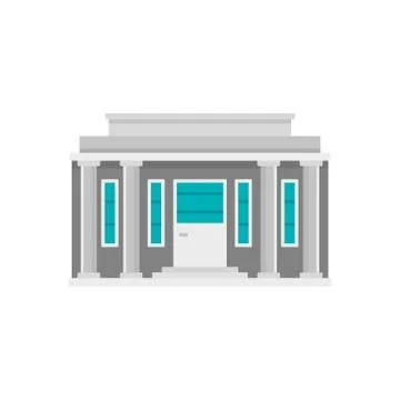 Governmental courthouse icon, flat style Ilustración de archivo