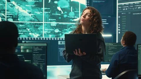 Governmental hackers execute cyber attacks by breaking passwords Stock Photos