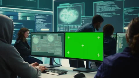 Governmental hackers working on computer... | Stock Video | Pond5