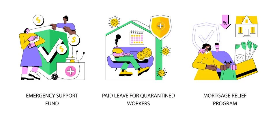 Governmental help abstract concept vector illustrations. Illustrazione stock