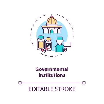 Governmental institutions concept icon Stockillustratie