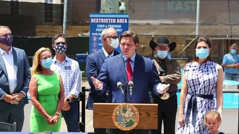Governor Florida Ron DeSantis with Casey DeSantis Stock Footage 168481060