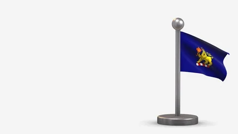 Governor-General Of Canada 3D waving flag animation on tiny flagpole. Stock Footage 120792885