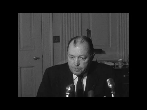 Governor Making Statement at Microphone Press News Interview Brief Briefing Stock Footage 77972928