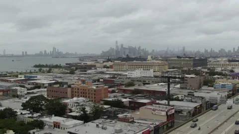 Gowanus Expressway through Sunset Park toward Manhattan 库存影片 139538746