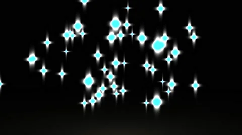Gowing star particle in random direction with bounce on spotlight ground abst Stock Footage 65767726