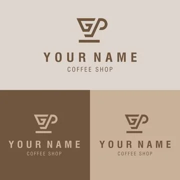 GP Initial Letter for Coffee Logo Design Template, Suitable for Mocha Coffe.. Stock Illustration