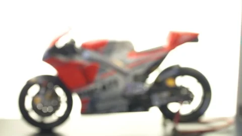GP Racing Ducati motorcycle on display  Stock Footage 88546594