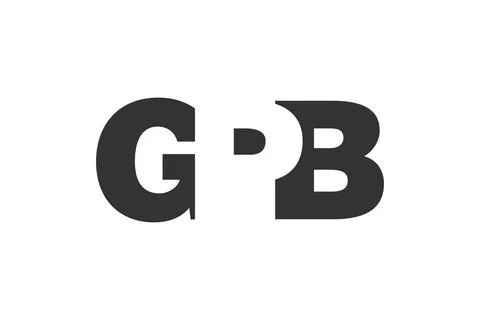 GPB logo design. Initial letter G P B bold font style for tech startups, co.. Stock Illustration