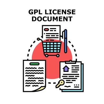 Gpl license document process concept vector illustrating acquisition イラスト素材