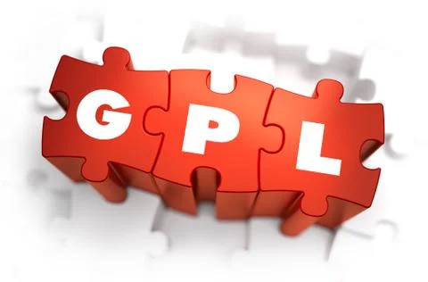 GPL - Text on Red Puzzles Ilustração Stock