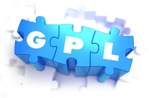 GPL- White Word on Blue Puzzles Illustrazione stock