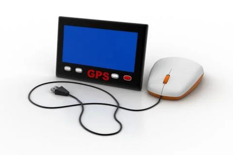 Gprs screen connected with computer mouse Free Stock Illustration
