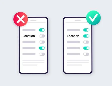 GPS activation toggle Stock Illustration