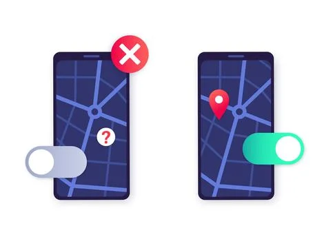 GPS activation toggle Stock Illustration