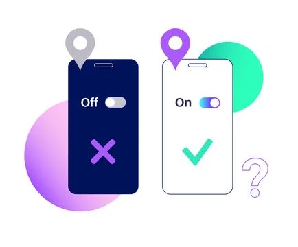 GPS activation toggle Stock Illustration
