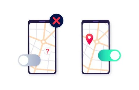 GPS activation toggle Stock Illustration