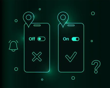 GPS activation toggle Stock Illustration