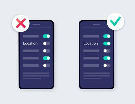 GPS activation toggle Stock Illustration