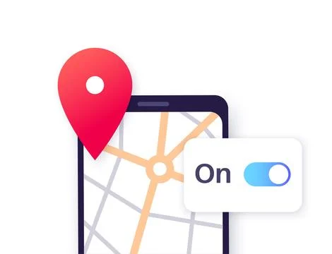GPS activation toggle Illustrazione stock