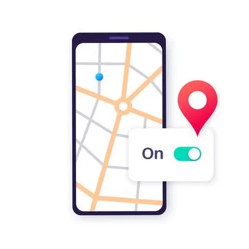 GPS activation toggle 库存插图