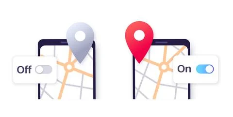 GPS activation toggle Stock Illustration