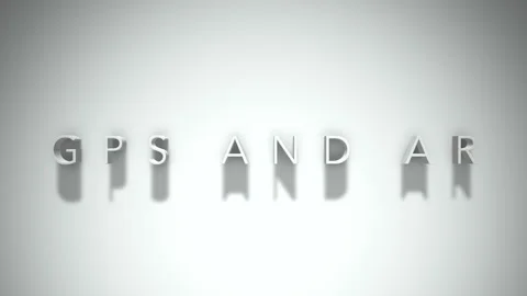 Gps and ar 3D title animation with shadows on a white background Stock Footage 297113082