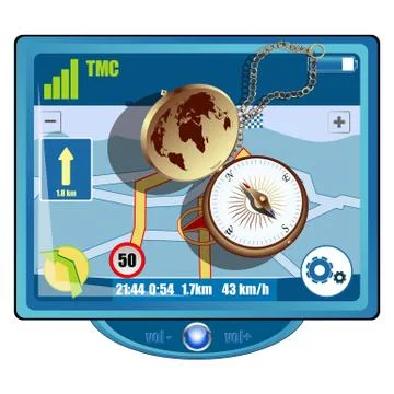 GPS and compass Illustrazione stock
