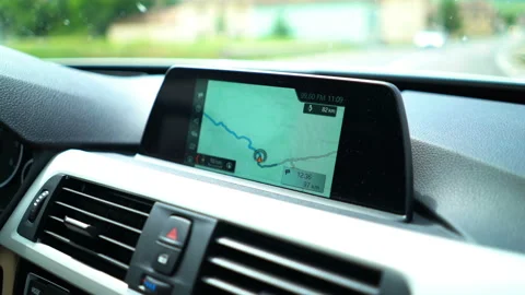 Gps application in modern car Stock Footage 147153753