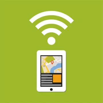 GPS application technology. Mobile technology. Stock Illustration