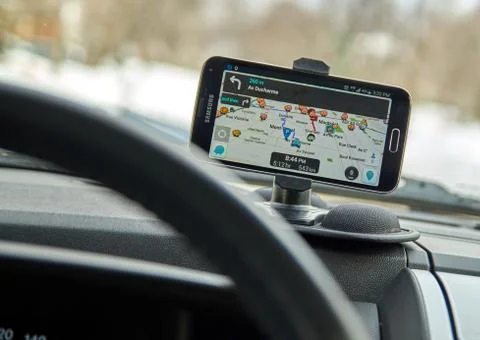 GPS application Waze 写真素材