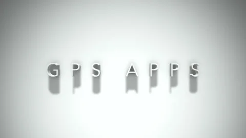 Gps apps 3D title animation with shadows on a white background Stock Footage 296801958