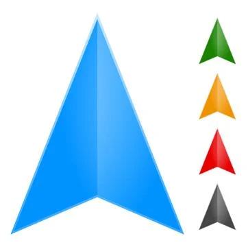 Gps arrow - pointer icon in 5 color (Change it to new colors easily) Ilustración de archivo