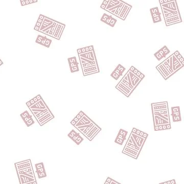 Gps assistant glyph seamless pattern Stock Illustration
