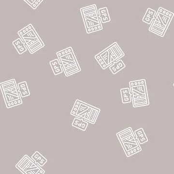 Gps assistant line seamless pattern Illustrazione stock