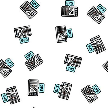 Gps assistant vector seamless pattern Stock Illustration