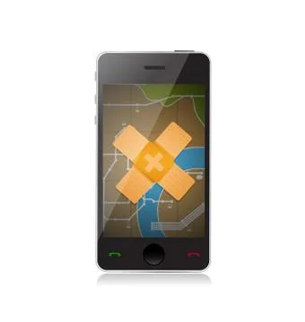 Gps band aid fix solution concept illustration Stock Illustration