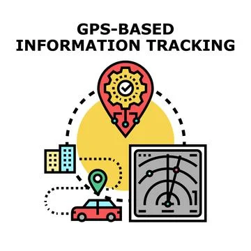 Gps based information tracking concept vector icon Stock Illustration