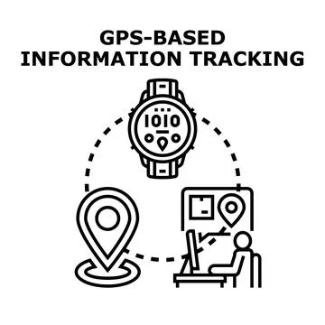 Gps based information tracking system concept Stock Illustration