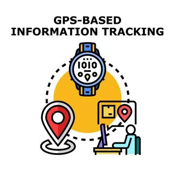 Gps based information tracking system concept Stock Illustration