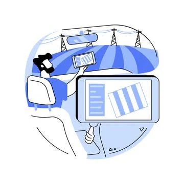 GPS based plant mapping isolated cartoon vector illustrations. Illustrazione stock