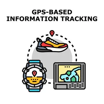 Gps based technology tracking personal activity location Stock Illustration