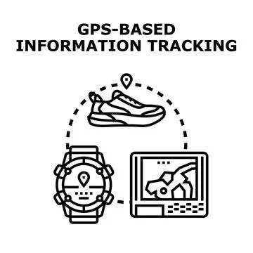 Gps based technology tracking personal activity location Stockillustratie