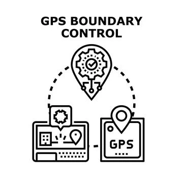 Gps boundary control system regulating geographic location Stock Illustration