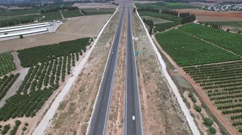 GPS car tracking system. Aerial tracking of turnpike Stock Footage 54291837
