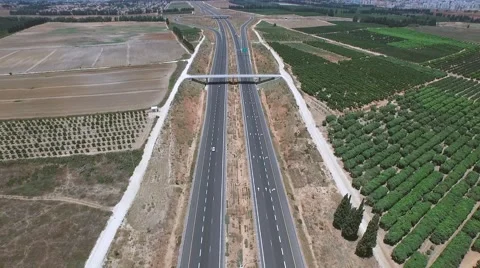 GPS car tracking system. Aerial tracking of turnpike Stock Footage 54292201