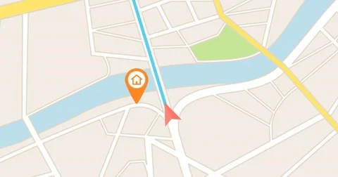 map location, gps map navigator system animation. route