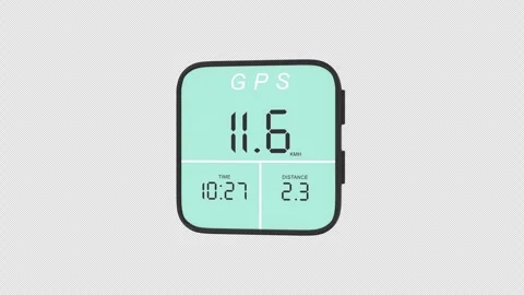 GPS Cycling Computer Rotating on a Transparent Background. Seamless Loop. 4K Stock Footage 312093703
