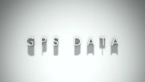 Gps data 3D title animation with shadows on a white background Stock Footage 296801939