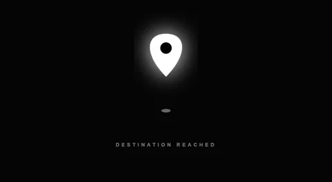 GPS Destination Reached Map Pin HUD Animation Vídeos de archivo 335400164